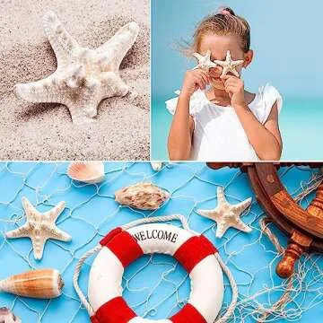 Jangostor 24 PCS Starfish, Mixed Starfish 1" to 2" and 2" to 3" Knobby Starfish Natural Seashells Starfish Perfect for Wedding Decor Beach Theme Party, Home Decorations, DIY Crafts, Fish Tank