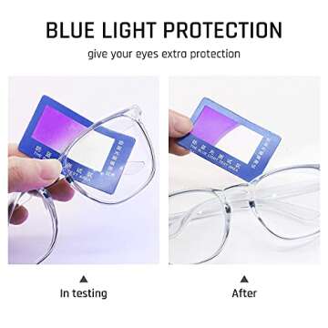 TOREGE Eye Protection Glasses,Fashionable Safety Glasses With Clear No Fog Lenses,Great Safety Goggles For Men&Women(Transparent White&Clear Lens)