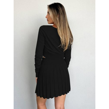 Classy Trendy Sexy Wool High Waisted Pleated Skirt