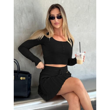 Classy Trendy Sexy Wool High Waisted Pleated Skirt