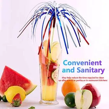 PheiLa Firework Picks 100 Pack 4th of July Cocktail Picks Patriotic Decorative Red White Blue Firework Picks Cupcake Drink Sticks Independence Day Party Supplies