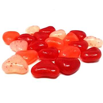 JollyRancher-Jelly Hearts Jelly Beans - 5 lbs - Red, Pink and White Color Heart Shape - Fruit Flavors Jelly Beans Candy, Bulk 5 Pounds By Tundras