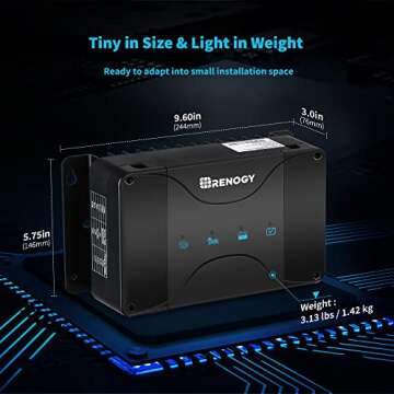 Renogy 50 Amp MPPT Charge Controller 12V MPPT Solar Charge Controller, Capable for Solar Panel and Alternator Power Input, with DC to DC Battery Charger Function, for Gel, AGM, and Lithium Batteries