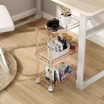 AQUIVER Acrylic Slim Storage Cart with Wheels for Any Space