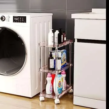 AQUIVER Acrylic Slim Storage Cart with Wheels for Any Space