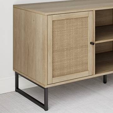 Nathan James Mina Modern TV Stand with Rattan Details