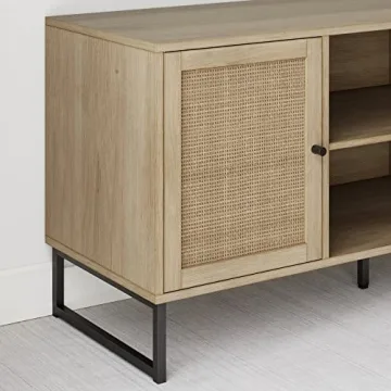 Nathan James Mina Modern TV Stand with Rattan Details