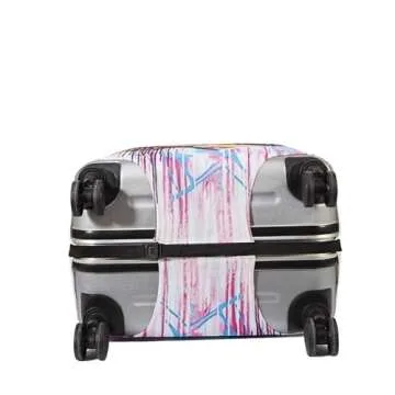 WUJIAONIAO Travel Luggage Cover Spandex Suitcase Protector Washable Baggage Covers (L (for 25-28 inch luggage), hands off)