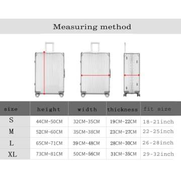 WUJIAONIAO Travel Luggage Cover Spandex Suitcase Protector Washable Baggage Covers (L (for 25-28 inch luggage), hands off)