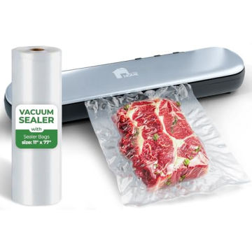 EconoHome Cordless Food Vacuum Sealer Machine - Rechargeable & Portable Sous Vide Vacuum Sealer with...