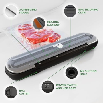 EconoHome Portable Vacuum Sealer - Rechargeable & Fast Sealing