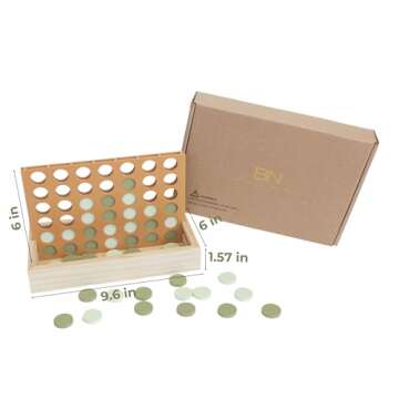 Brooklyn Neutral Wooden 4 in a Row - Fun Board Game Gift