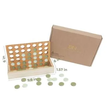 Brooklyn Neutral Wooden 4 in a Row - Fun Board Game Gift