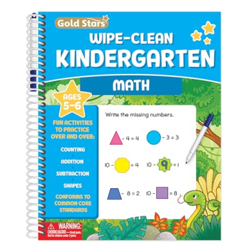 Wipe Clean Kindergarten Math Workbook: Fun Activities for Ages 5-6