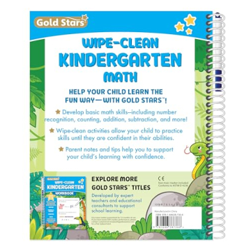 Wipe Clean Math Workbook for Kids Ages 5-6