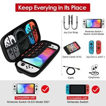 ivoler Carrying Case for Nintendo Switch and NEW Switch OLED Model(2021),Portable Hard Shell Pouch C...