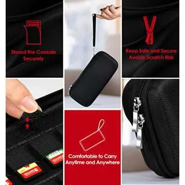ivoler Carrying Case for Nintendo Switch and NEW Switch OLED Model(2021),Portable Hard Shell Pouch Carrying Travel Game Bag for Switch Accessories Holds 10 Game Cartridge (Black)