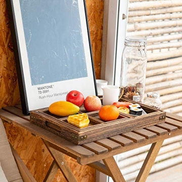 Rustic Wooden Serving Trays - 7 Piece Set for Home Decor