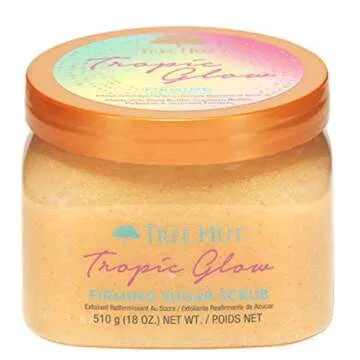 TREE HUT Tropic Glow Firming Sugar Scrub 18 Oz! Formulated With Real Sugar, Certified Shea Butter And Guarana Extract! Exfoliating Body Scrub That Leaves Skin Feeling Soft & Smooth! (Tropic Glow Scrub)