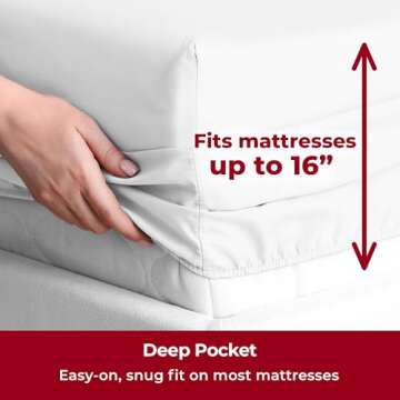 Mellanni Twin XL Sheets Set - 3 PC Iconic Collection Bedding - Hotel Luxury, Extra Soft, Cooling Bed Sheets - Wrinkle, Fade, Stain Resistant (Twin Extra Long, White)