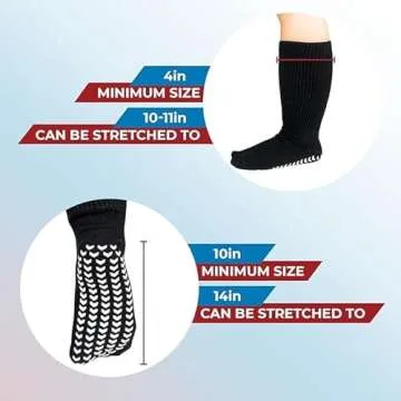2 Pairs Extra Wide Socks For Swollen Feet, Non-Slip Hospital and Diabetic Socks for Men and Women