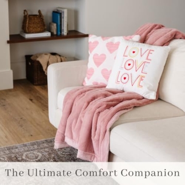 SARANONI Oversized Super Soft Comfy Lush 60" x 80" Adult Extra Large Blanket, (Ballet Slipper Pink)