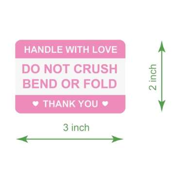 Poskornwel 200 PCS Pink Do Not Crush Labels for Shipping