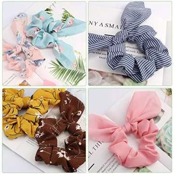 Chic ACO-UINT 20 Pack Chiffon Bow Hair Scrunchies
