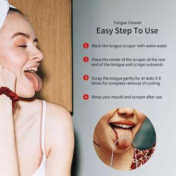 Liatinbo Stainless Steel Tongue Scraper for Fresh Breath