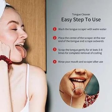 Liatinbo Stainless Steel Tongue Scraper for Fresh Breath