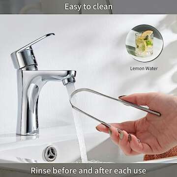 Liatinbo Stainless Steel Tongue Scraper for Fresh Breath