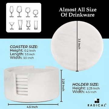 Stylish RADICALn Marble Coaster Set for Elegant Homes