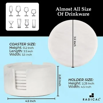 Stylish RADICALn Marble Coaster Set for Elegant Homes
