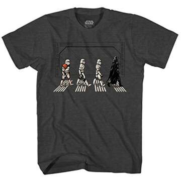 STAR WARS Death Star Road Stormtrooper Crossing T-Shirt (Extra Large, Charcoal Heather)