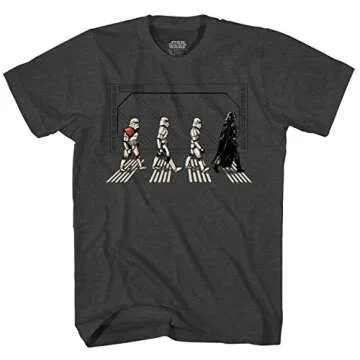 STAR WARS Death Star Road Stormtrooper Crossing T-Shirt (Extra Large, Charcoal Heather)