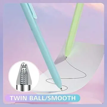 WRITECH Gel Pens Fine Point: Retractable 0.5mm Multicolor Ink 8ct Silent Click No Smear Smudge Extra Smooth Writing Bullet Tip Colored Pen Non Bleed for Journaling Note Taking Drawing