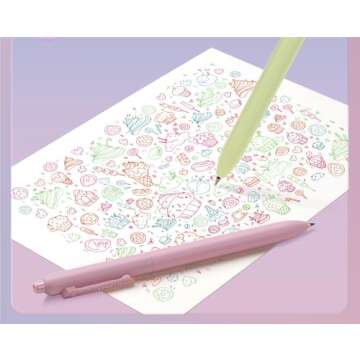 WRITECH Gel Pens Fine Point: Retractable 0.5mm Multicolor Ink 8ct Silent Click No Smear Smudge Extra Smooth Writing Bullet Tip Colored Pen Non Bleed for Journaling Note Taking Drawing