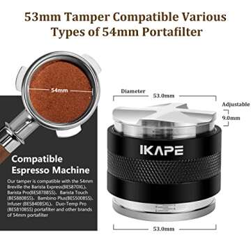 IKAPE Coffee Distributor & Hand Tamper - Precision for Espresso Enthusiasts Compatible with 54mm Bre...