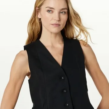 Stylish ESMA Linen Vest for Women in Black - The Drop