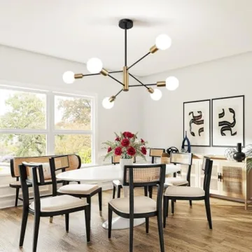 Mlihove Modern Gold and Black 6-Light Chandelier
