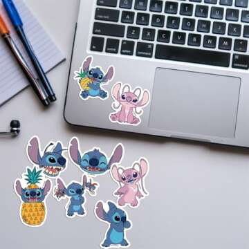 Cute Stitch Stickers for Kids - 50Pcs Waterproof Vinyl
