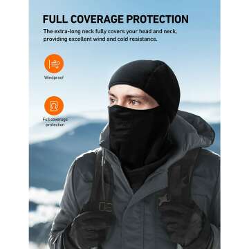 AstroAI Fleece Thermal Ski Mask - Windproof & Warm