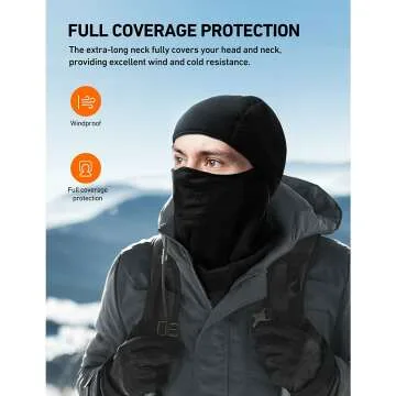 AstroAI Fleece Thermal Ski Mask - Windproof & Warm
