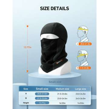 AstroAI Fleece Thermal Ski Mask - Windproof & Warm
