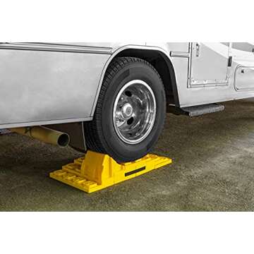 Camco Camper/RV Leveling Block Wheel Chocks - Stabilize & Center Wheels Easier - Helps Eliminate Dan...