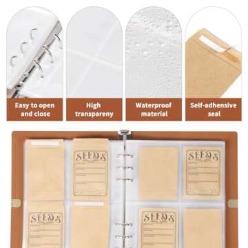 Garden Seed Storage Organizer Binder with 150 Envelopes