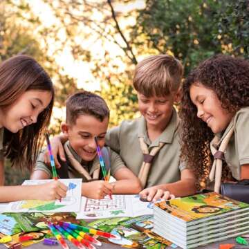 BenLouis Jungle Safari Coloring Books & Crayons for Kids