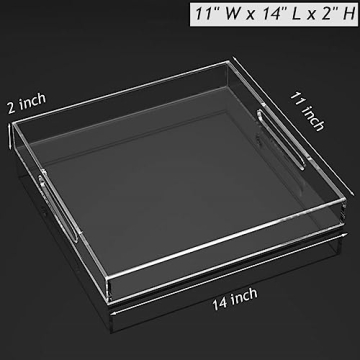 Clear Acrylic Serving Tray with Handle for Versatile Use