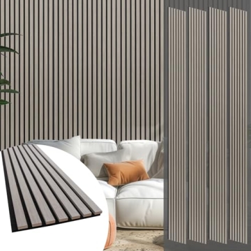 Yuzzy Rustic Gray Wood Panels - Acoustic Slat Design for Wall & Ceiling