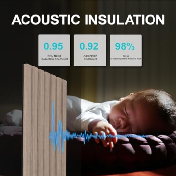 Yuzzy Acoustic Slat Wood Panels - Rustic Gray Design